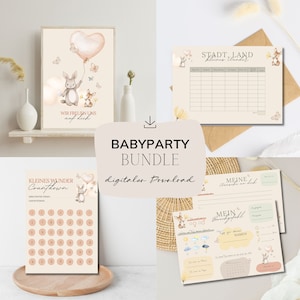 Paquete de juegos para baby shower | Póster del libro de visitas de Baby Shower | Regalo de baby shower | Juegos de baby shower imprimibles | Ciudad País Pequeño Milagro