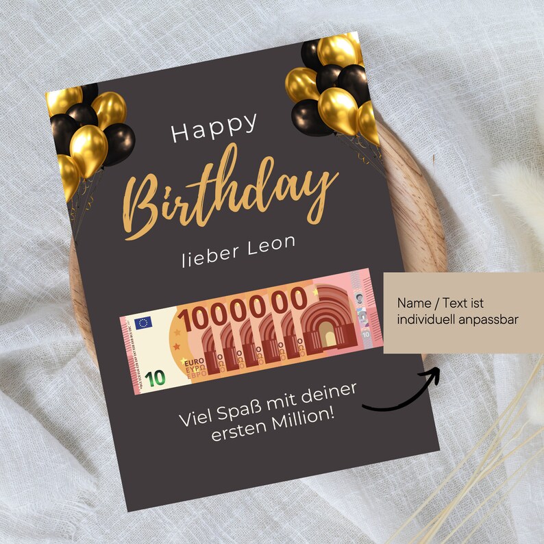 Geldgeschenk Eine Million Vorlage zum ausdrucken Geldgeschenk