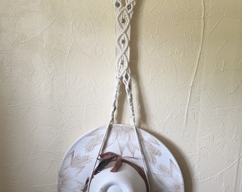 macrame hat hanger