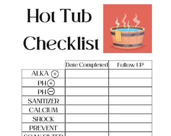 Liste de contrôle du spa