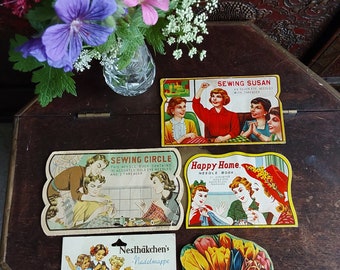 5 vintage needle cases