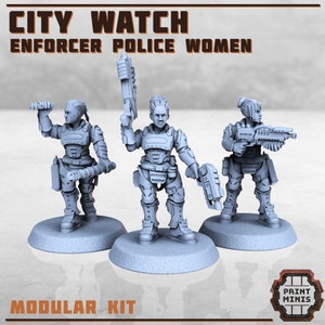 Enforcer Police women Squad-Cyberpunk – Scifi - 28mm – RPG