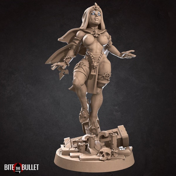 Isabel, the Enlightened War Sister -Fantasy D&D-Fantasy Pin-Up-3D Printed Miniatures-Tabletop Gaming