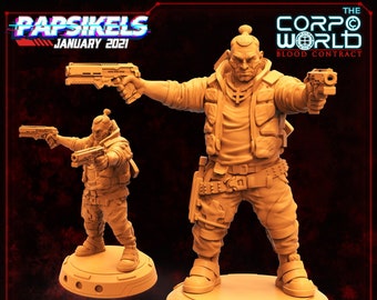 Cyberpunk Male Mercenary– Scifi - 32mm – RPG