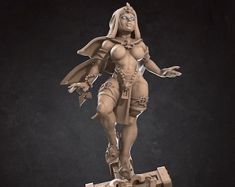Isabel, the Enlightened War Sister -Fantasy D&D-Fantasy Pin-Up-3D Printed Miniatures-Tabletop Gaming