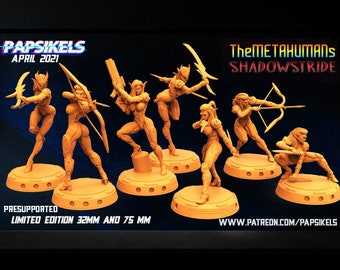 Female Elf Mercenary different versions-Cyberpunk – Scifi - 32mm – 75mm-RPG