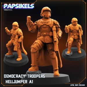 Democracy troopers different versions-Scifi – 32mm – RPG
