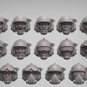 Spacenam Helmet heads -Spacenam Jungle Fighters-3D Printed Miniatures-Tabletop Gaming