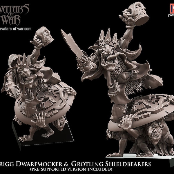 Goblin King Skrigg Dwarfmocker- Avatars Of War -Fantasy D&D-3D Printed Miniatures-Tabletop Gaming