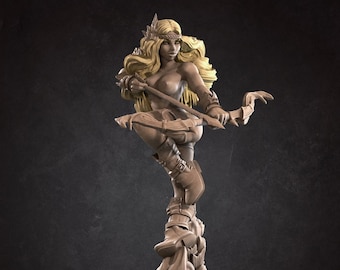 Lenore, Keeper of the Elven Forest-Bite the Bullet  -Fantasy D&D-Fantasy Pin-Up-3D Printed Miniatures-Tabletop Gaming