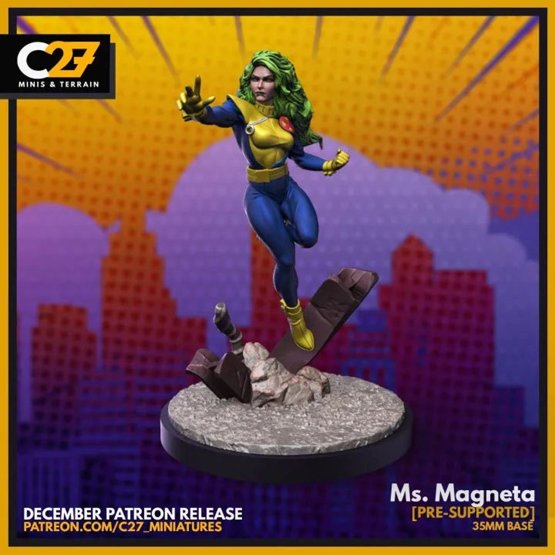 Ms Magneta-40mm- C27 Miniatures - Hero - RPG - Etsy