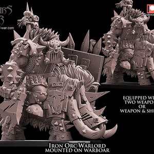 Iron Orc on boar- Avatars Of War -Fantasy D&D-3D Printed Miniatures-Tabletop Gaming
