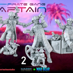 Pirate Gang Captain diferentes versiones - War Bear Studios / Miniaturas impresas en 3D / Juegos de mesa