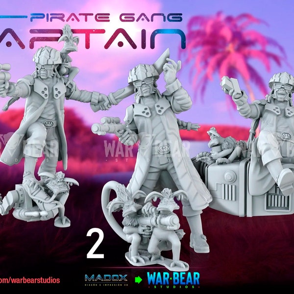 Pirate Gang Captain verschiedene Versionen - War Bear Studios | 3D Gedruckte Miniaturen | Tabletop-Gaming