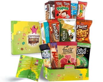 Midi Green Galaxy International Snack Box | Premium exotische buitenlandse snacks | Probeer buitengewone Turkse snacks | 14 full-size snacks