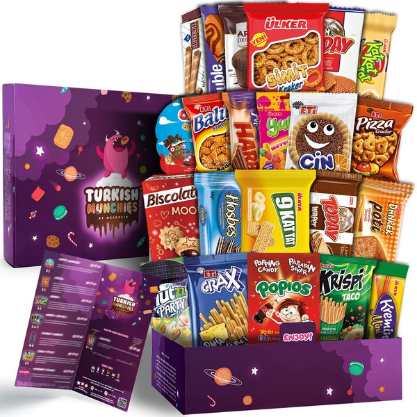 Maxi International Snack Box | Premium Exotische Foreign Snacks | Probieren Sie Außergewöhnliche türkische Gourmet Snacks | Über 20 Snacks in voller Größe