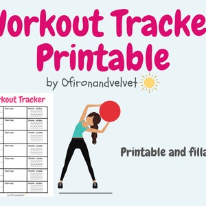WORKOUT TRACKER PRINTABLE | Exercise Tracker Printable | Printable Workout Tracker | Bullet Journal Exercise Tracker Printable