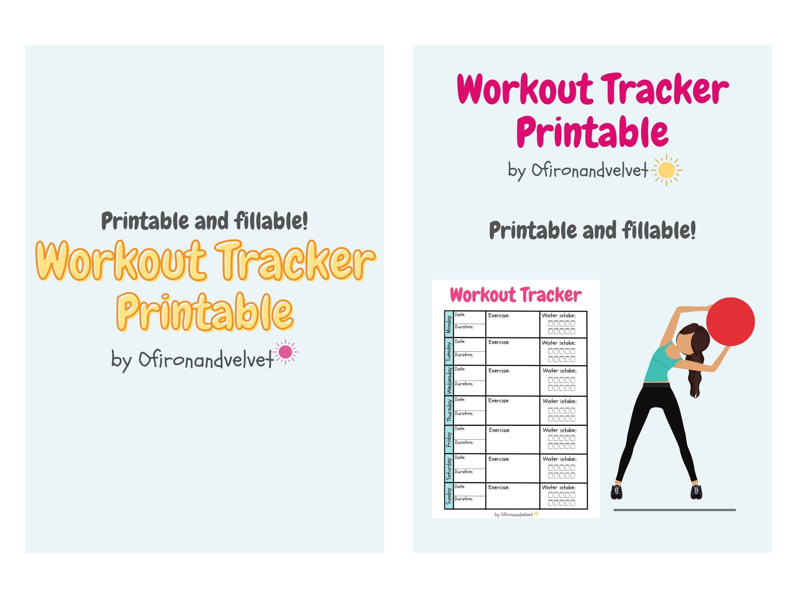 Workout Tracker Printable | Exercise Tracker Printable | Printable ...
