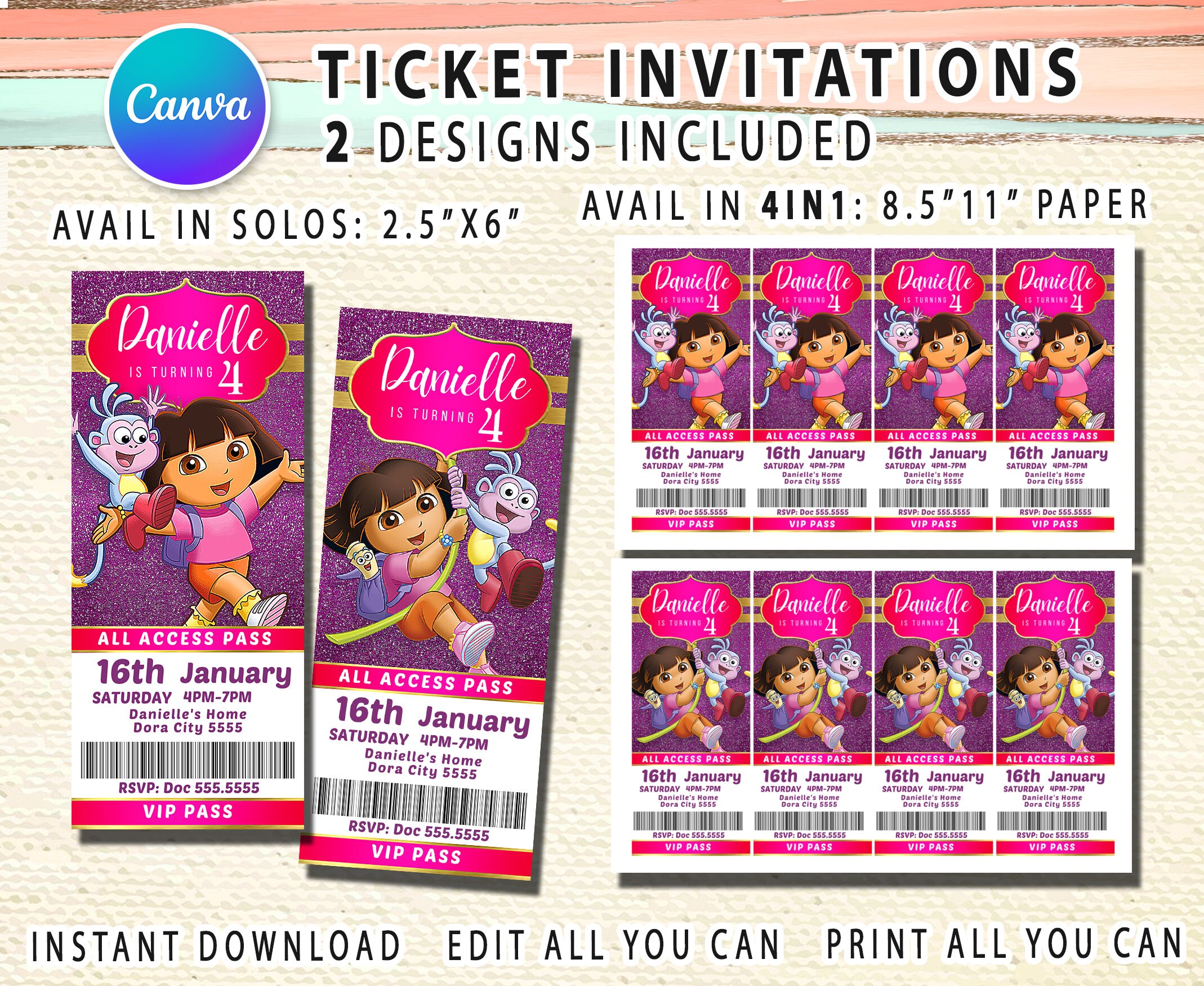 DORA Instant Download Editable Printable Digital Template - Etsy