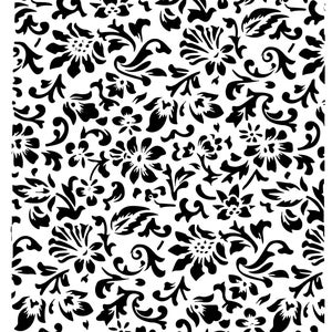 Stencil floral pattern all over for wall tattoos and vintage look stencil painting airbrush textile design ST-1010420 image 2