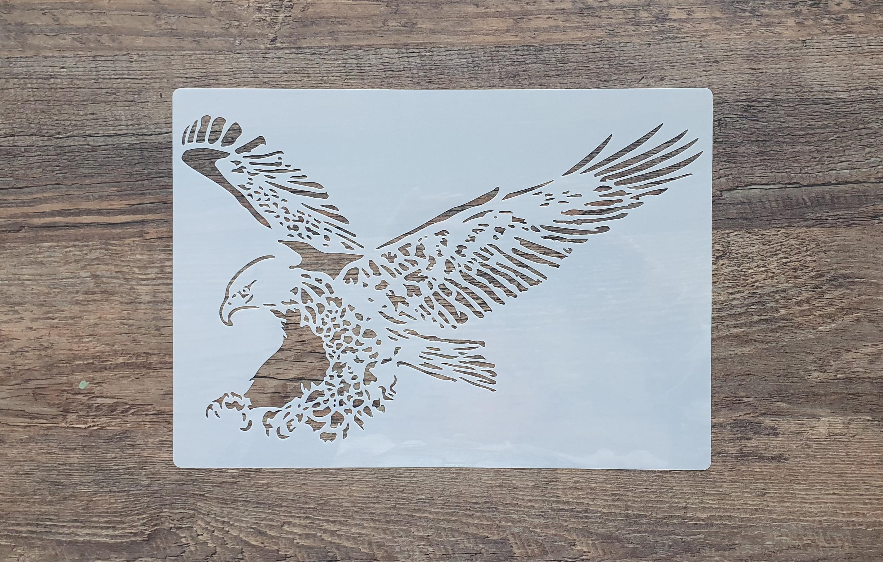 Stencil Eagle in flight for wall tattoo and vintage look stencil textile design ST-1010165 wall stencil, furniture stencil