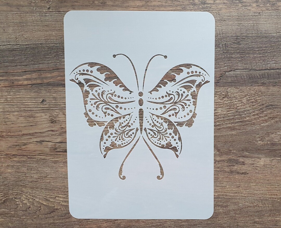 Large Butterfly Stencil for Wall Decal Stencil Textile Design Etsy