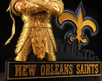 New Orleans Saints Knight Key Holder | Premium 3D Printed Wall Key Rack | Who Dat Fan Gift | Entryway Organizer | Man Cave Decor