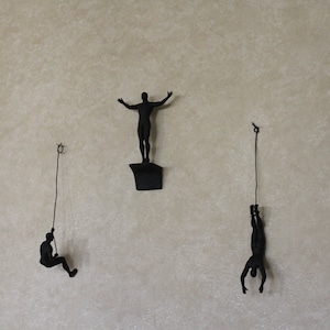 Pre-Supported Set of 6 Wall Climbing Man Climbing Man 3D Printable STL Files Wall Decor Wall Art, Climbing Wall Sculpture, Wall Hangings