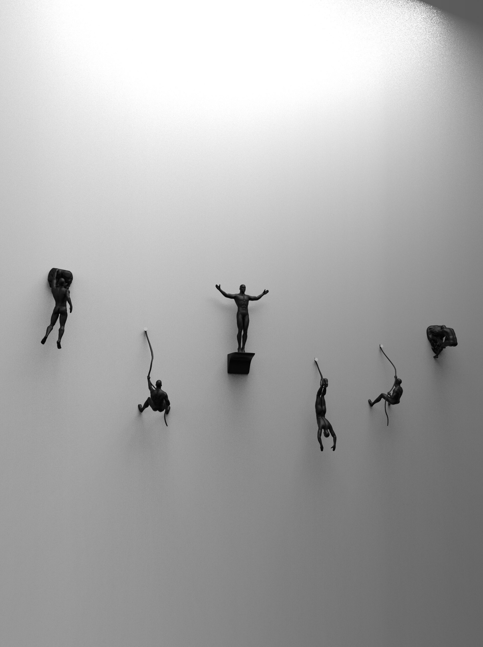 6 Wall Climbing Presupported Man 3D Printable STL Files for Etsy