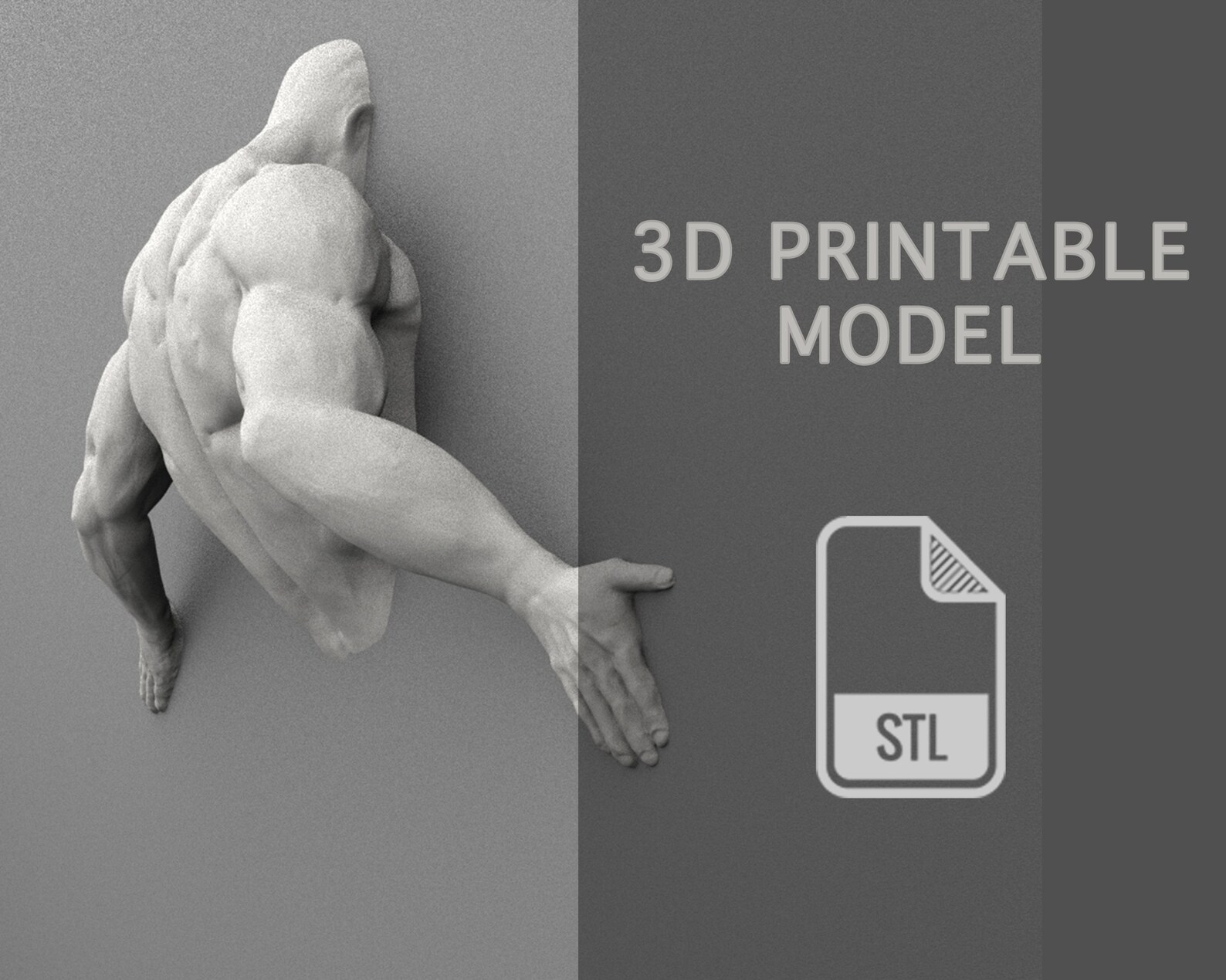 Men Wall Sculpture Set of 4 3D Print File STL Files / 3D Wall Art / Men