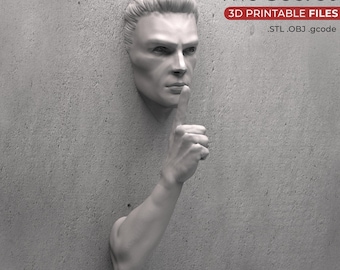 The Secret Wandskulptur Mann aus der Wand 3D druckbare STL-Dateien Wand-Dekor STL Wandkunst, Wandbehänge 3D-Modell
