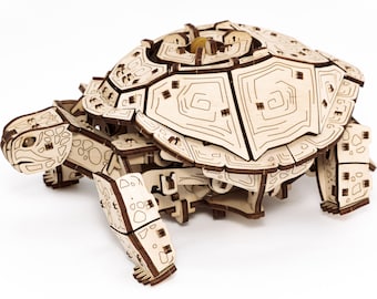 Mechanical construction Turtle 3D Wooden puzzle DIY craft kit