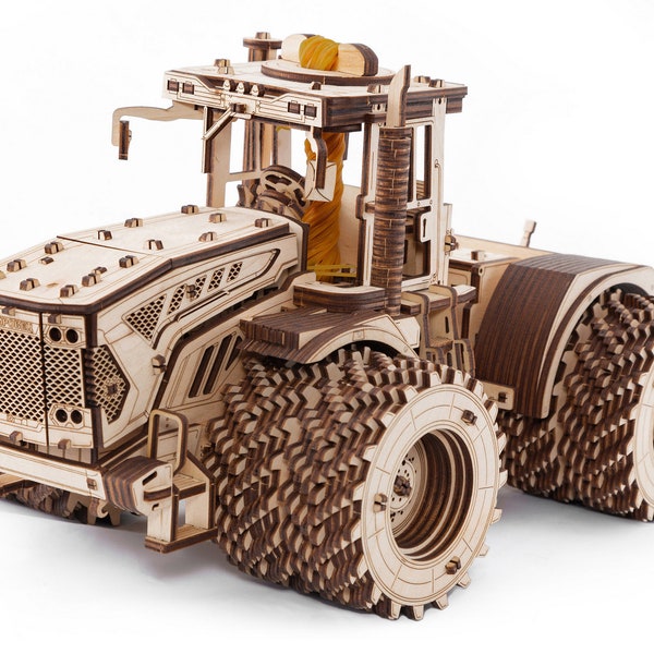 Kit modèle 3d en bois Tracteur Constructeur mécanique Puzzles 3d pour adultes Kirovets