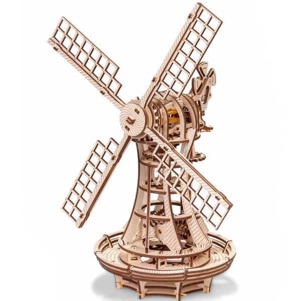 3d Wooden model kit Windmill Mechanical model Adult craft kits 3d-Puzzle