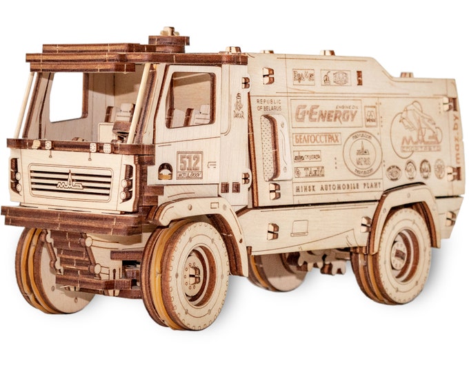 Mechanical construction Truck 3d Wooden model kit Building kit Adult craft kits