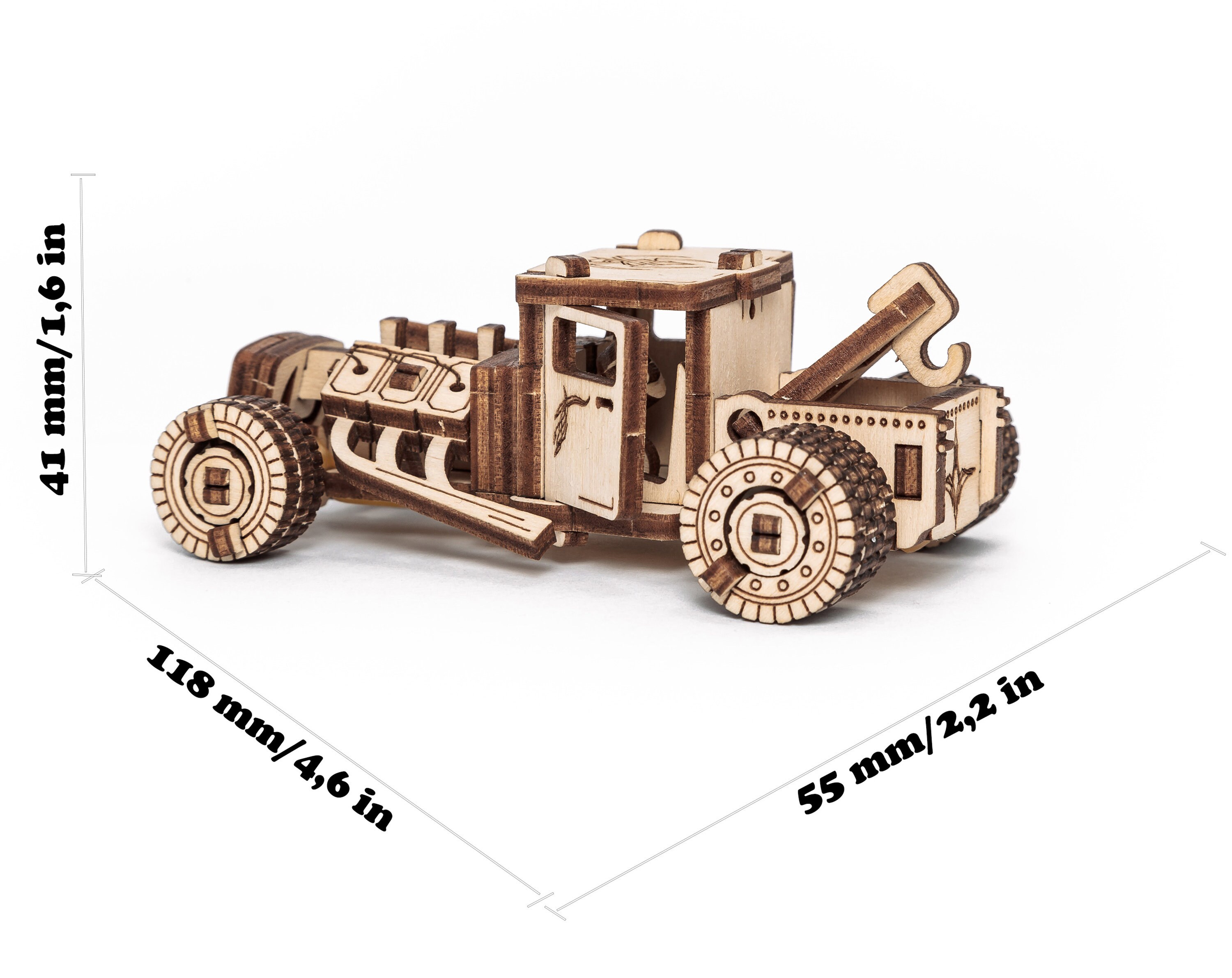 3d Wood Puzzle Vehicles Set: Monster Truck, Hot Rod, Bike, Dragster Car ...