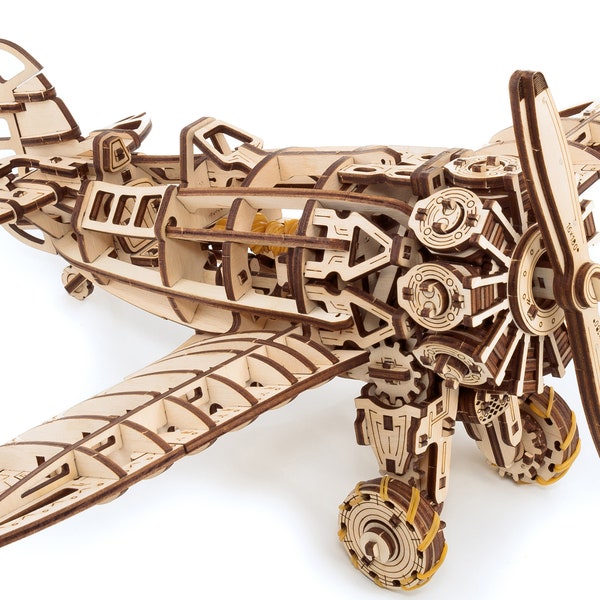 3d Wooden model kit Air Plane Mechanical model Puzzles for adults