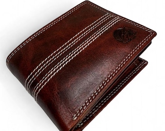 Buffalo Leather Cricket Wallet: RFID Protection, 7 Card Slots