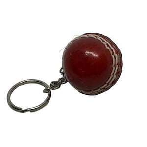 Handmade Leather Cricket Ball Keyring: UK Crafted Sports Gift
