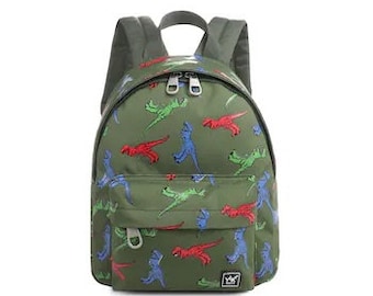 Zaino piccolo YLX - Stampa dinosauro / Ecologico / Zaino per bambini / Zaino Dino / Zaino per ragazzi / Zaino rPET