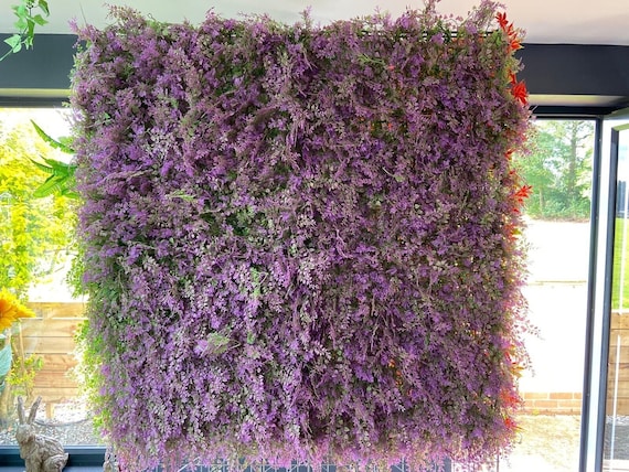 Artificial Plant Wall dense Foliage Lavender for Living Walls - 100 x 100cm