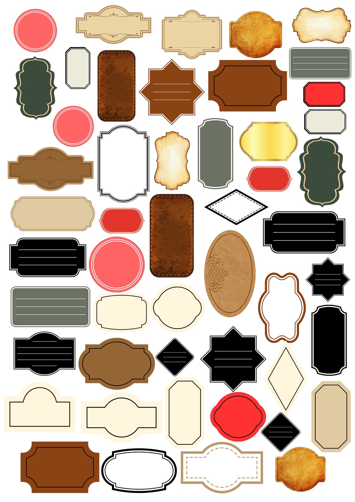 Vintage Labels Vintage Grunge Printable Ephemera Etsy