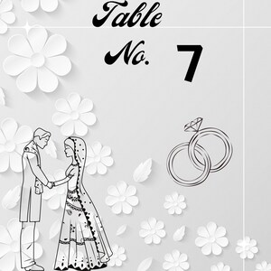 tarjeta de número de mesa de bodas