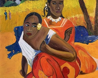 When Will You Marry? - based on Paul Gauguin, Oil Painting, Palette Knife Hand Painting Style, Oil Painting On Canvas