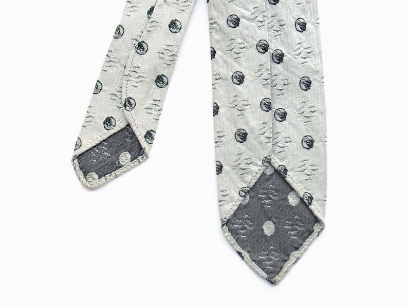Silbergraue Vintage-Krawatte Ende 50er Jahre Bild 8