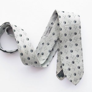 Silbergraue Vintage-Krawatte Ende 50er Jahre Bild 2