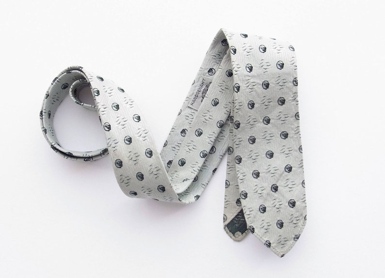 Silbergraue Vintage-Krawatte Ende 50er Jahre Bild 2