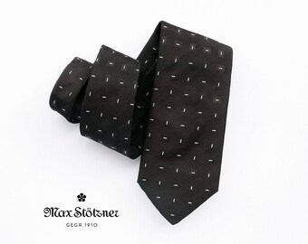 Black Cube Pattern Tie - Vintage Italy