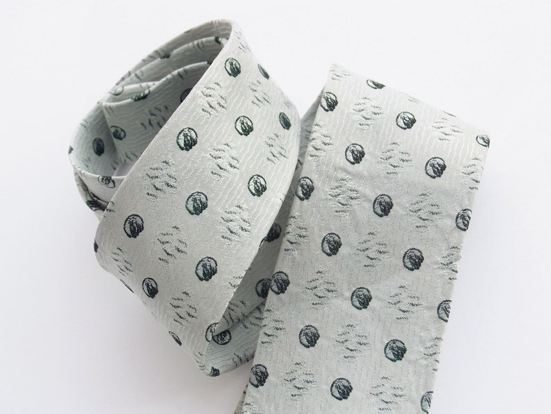 Silbergraue Vintage-Krawatte Ende 50er Jahre Bild 4