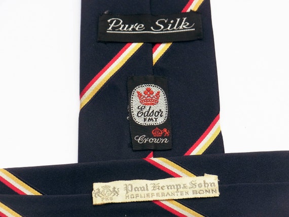 Schwarze Krawatte mit Streifen – original Vintage… - image 8